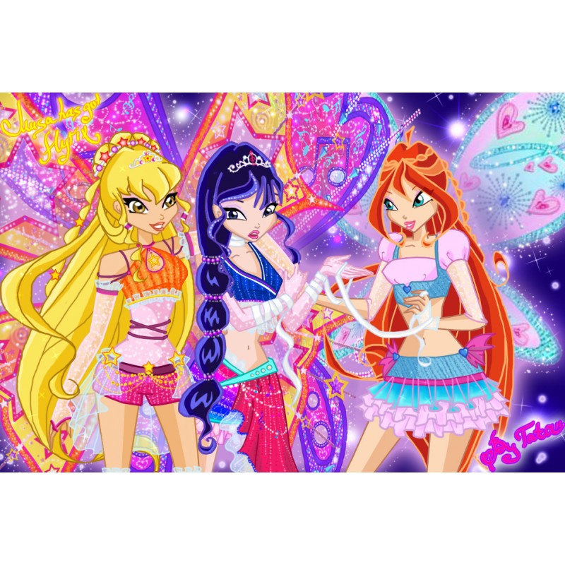 Cialda in ostia per torta con WINX FATINE MAGICHE personalizzata